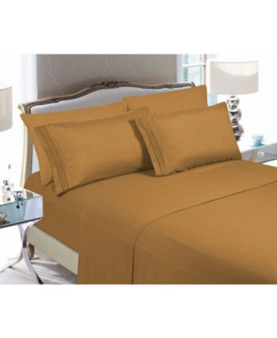 Elegant Comfort Luxury Soft Solid 6 Pc. Sheet Set, California King In Light Brow