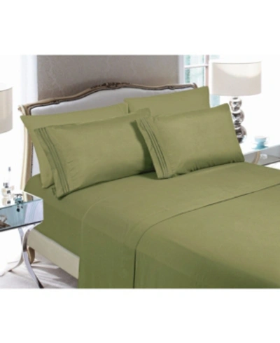 Elegant Comfort Luxury Soft Solid 6 Pc. Sheet Set, Queen In Dark Green