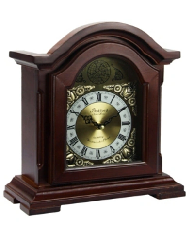 Bedford Clock Collection Mantel Clock With Chimes In Redwood Oak