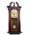 BEDFORD CLOCK COLLECTION 38" GRAND ANTIQUE CHIMING WALL CLOCK WITH ROMAN NUMERALS