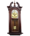 Bedford Clock Collection 38" Grand Antique Chiming Wall Clock With Roman Numerals In Cherry Oak
