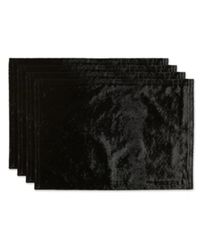 Design Imports Design Import Velvet Placemat, Set Of 4 In Black