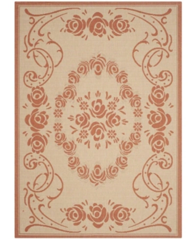 Safavieh Courtyard Cy1893 Natural And Terra 5'3" X 7'7" Outdoor Area Rug In White