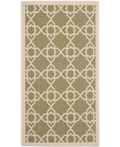 Safavieh Courtyard Cy6032 Green And Beige 2'7" X 5' Outdoor Area Rug
