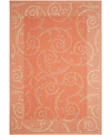 SAFAVIEH COURTYARD CY2665 TERRACOTTA AND NATURAL 6'7" X 6'7" SQUARE OUTDOOR AREA RUG