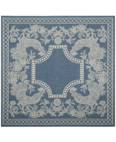 Safavieh Courtyard Cy3305 Blue And Natural 5'3" X 7'7" Sisal Weave Outdoor Area Rug