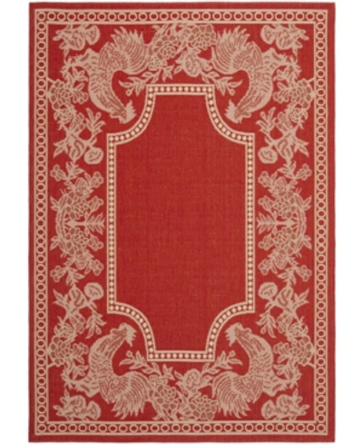 Safavieh Courtyard Cy3305 Red And Natural 5'3" X 7'7" Sisal Weave Outdoor Area Rug