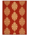 SAFAVIEH COURTYARD CY2720 RED AND NATURAL 2'7" X 5' OUTDOOR AREA RUG