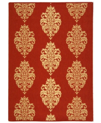 Safavieh Courtyard Cy2720 Red And Natural 2'7" X 5' Outdoor Area Rug