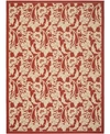 SAFAVIEH COURTYARD CY6565 RED AND CREME 6'7" X 9'6" OUTDOOR AREA RUG