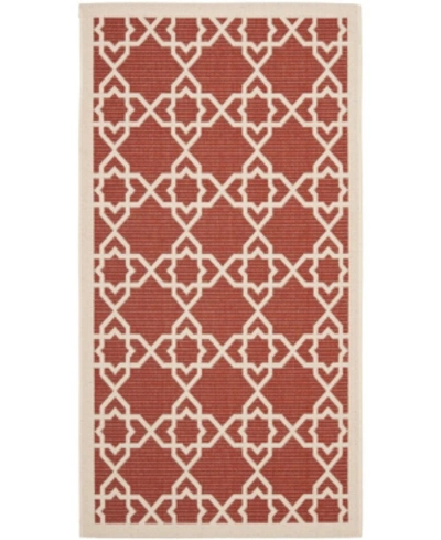 Safavieh Courtyard Cy6032 Red And Beige 2'7" X 5' Outdoor Area Rug