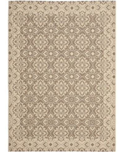 Safavieh Courtyard Cy6550 Brown And Creme 4' X 5'7" Outdoor Area Rug