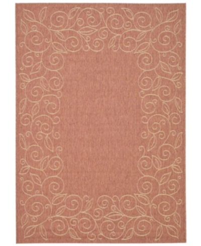 Safavieh Courtyard Cy5139 Terracotta And Beige 2'7" X 5' Outdoor Area Rug In Red