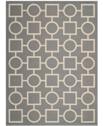 Safavieh Courtyard Cy6925 Anthracite And Beige 8' X 11' Sisal Weave Outdoor Area Rug In Black