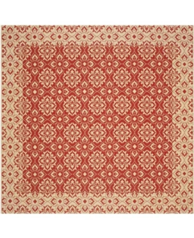 Safavieh Courtyard Cy6550 Red And Creme 7'10" X 7'10" Sisal Weave Square Outdoor Area Rug