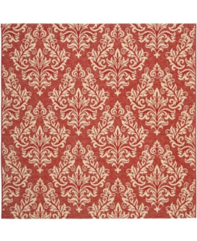 Safavieh Courtyard Cy6930 Red And Creme 6'7" X 6'7" Square Outdoor Area Rug