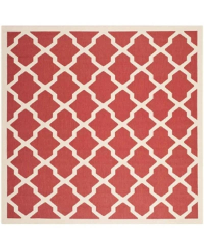 Safavieh Courtyard Cy6903 Red And Bone 4' X 4' Sisal Weave Square Outdoor Area Rug