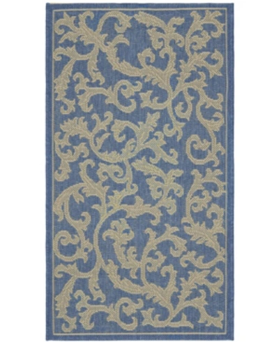 Safavieh Courtyard Cy2653 Blue And Natural 5'3" X 7'7" Outdoor Area Rug