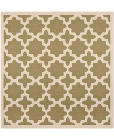Safavieh Courtyard Cy6913 Green And Beige 5'3" X 5'3" Sisal Weave Square Outdoor Area Rug