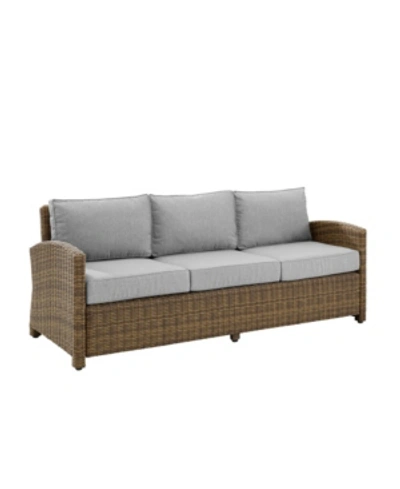 Crosley Bradenton Outdoor Wicker Sofa In Gray