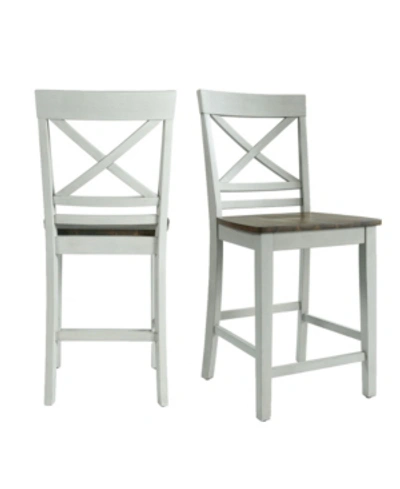 Picket House Furnishings Bedford 2 Piece Counter Height Side Chair Set In Open White