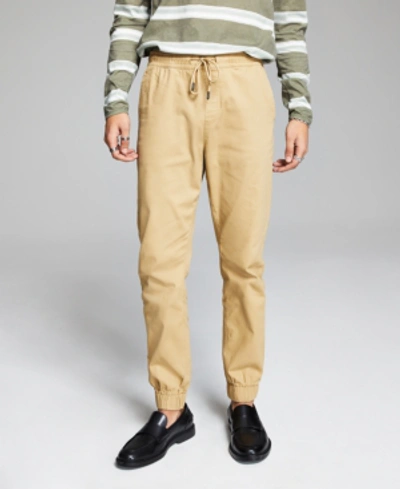 And Now This Men's Brushed Twill Jogger Pants In Khaki