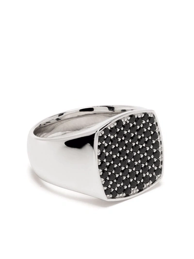 Tom Wood Cushion Spinel-embellished Signet Ring In Silber