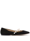 Jimmy Choo Ade Embellished Flat In Schwarz