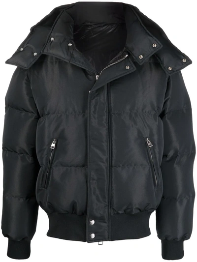 Alexander Mcqueen Men's Graffiti Logo Hooded Down Puffer Jacket In Black