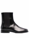 Maison Margiela Tabi Leather Chelsea Boots In Black
