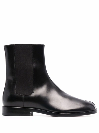 Maison Margiela Tabi 皮革及踝靴 In Nero