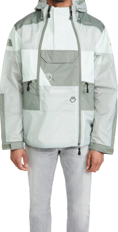 The North Face Steep Tech Light Rain Jacket In Wrought Iron/green Mist/agave