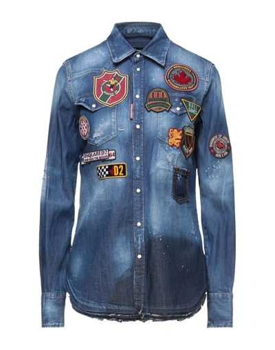 Dsquared2 Denim Shirts In Blue