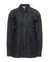 Alberta Ferretti Long-sleeved Denim Shirt In Black