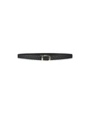 Emporio Armani Woman Belt Black Size 28 Polyester, Pvc - Polyvinyl Chloride