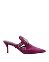 Roger Vivier Embellished Suede Mules In Pflaume