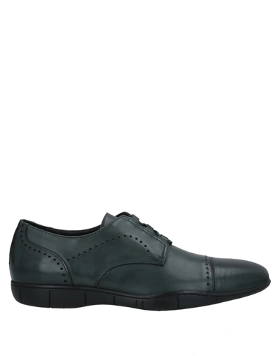 A.testoni Lace-up Shoes In Dark Green