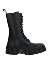 New Rock High Black Leather Amphibious In Black