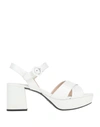 Prada Crocodile-print Crisscross Sandals In White