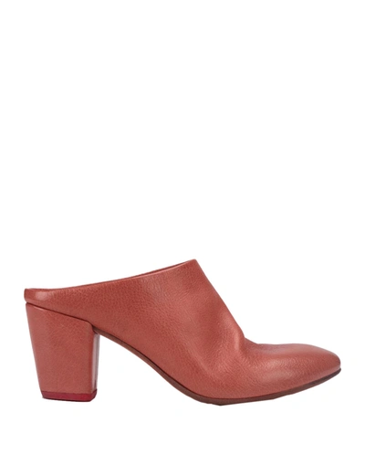 Marsèll Woman Mules & Clogs Salmon Pink Size 8 Soft Leather In Red