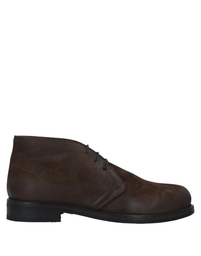 Alberto Fasciani Ankle Boots In Dark Brown
