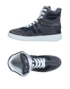 KATIE GRAND LOVES HOGAN KATIE GRAND LOVES HOGAN WOMAN SNEAKERS LEAD SIZE 6 LEATHER, TEXTILE FIBERS,11378378SN 6
