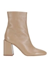 Furla Block Ankle Boot T.80 Woman Ankle Boots Sand Size 7 Soft Leather In Beige
