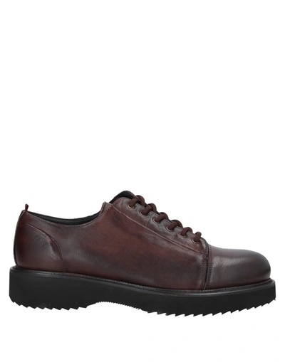 Hamaki-ho Lace-up Shoes In Dark Brown