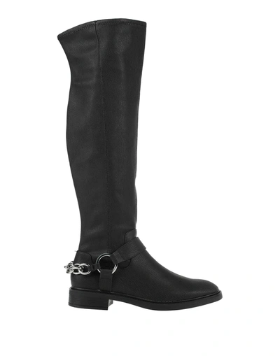 Calvin Klein Knee Boots In Black