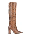 Paris Texas Woman Knee Boots Khaki Size 8 Soft Leather In Beige