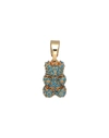 CRYSTAL HAZE CRYSTAL HAZE PAVE NOSTALGIA BEAR WOMAN PENDANT AZURE SIZE - BRASS, 18KT GOLD-PLATED, RESIN, CUBIC ZI,50256259XB 1