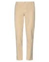 Aglini Man Pants Camel Size 38 Cotton, Elastane In Beige