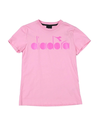 Diadora Kids' T-shirts In Pink