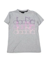 Diadora Kids' T-shirts In Light Grey